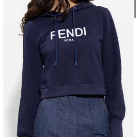 Fendi Navy Cropped hoodie - Picture 7 of 7